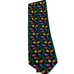 Christmas Lights Patterned Mens Necktie